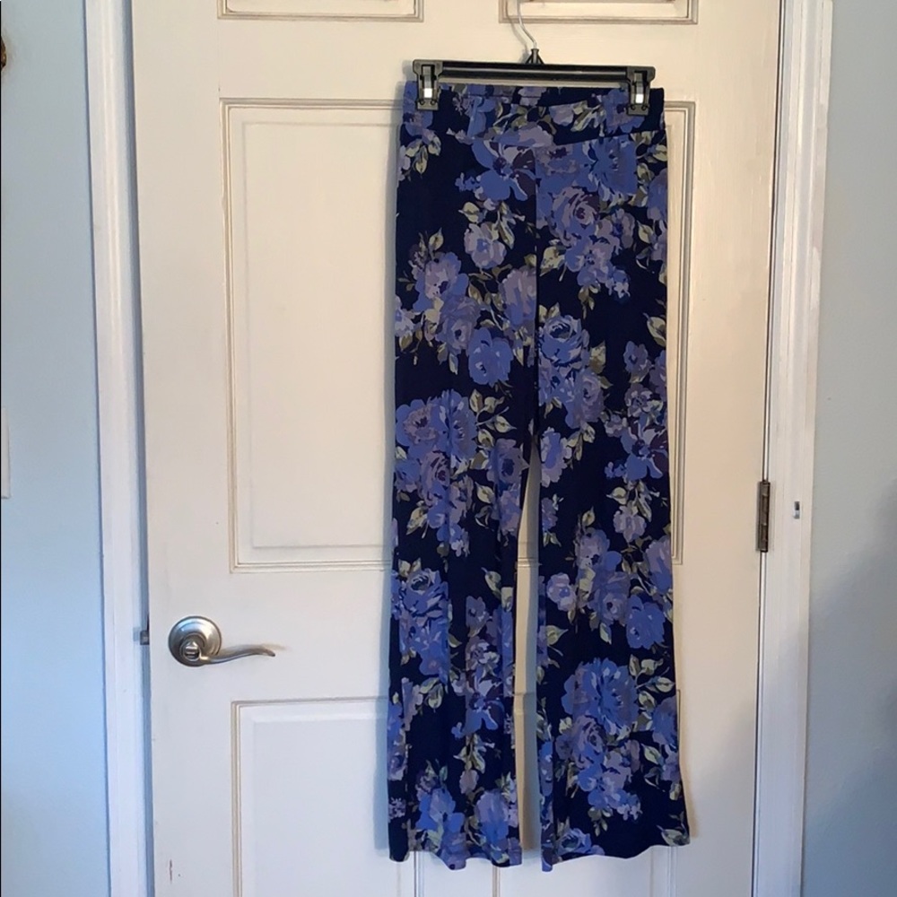 Blue Floral Pants